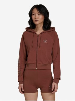 Brown Womens Cropped Hoodie adidas Originals Cropped Trac - Women