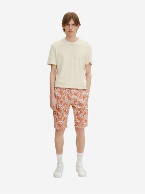 White/Orange Men's Patterned Tom Tailor Shorts - Men's