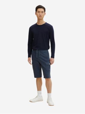 Dark blue Mens Sweatpants Shorts with Pockets Tom Tailor - Men