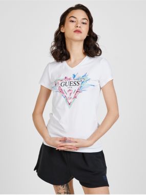 White Women's T-Shirt Guess Kathe - Women