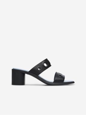 Black Women's Leather Heeled Sandals Camper Meda - Women's