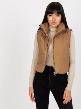 Short down vest OCH BELLA light brown