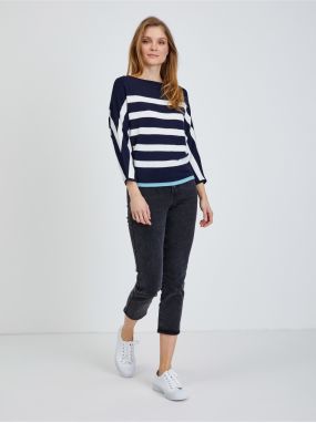 White-blue lightweight striped sweater ORSAY - Women