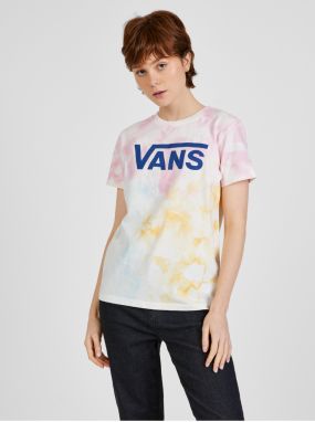 Yellow-cream women's patterned T-shirt VANS - Women