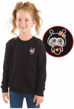 Denokids Ladybug Girls Black Sweatshirt