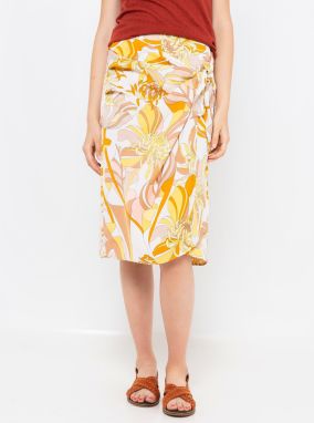 Yellow-cream patterned skirt CAMAIEU - Ladies