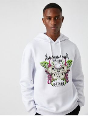 Koton Printed Oversized Sweatshirt with Shark