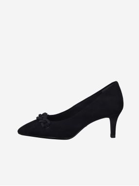 Tamaris Black Leather Heeled Pumps - Women