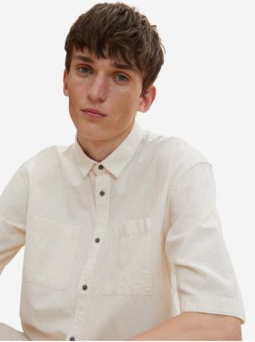 Cream Men's Short Sleeve Shirt Tom Tailor Denim - Men