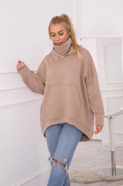 Oversize insulated sweatshirt dark beige