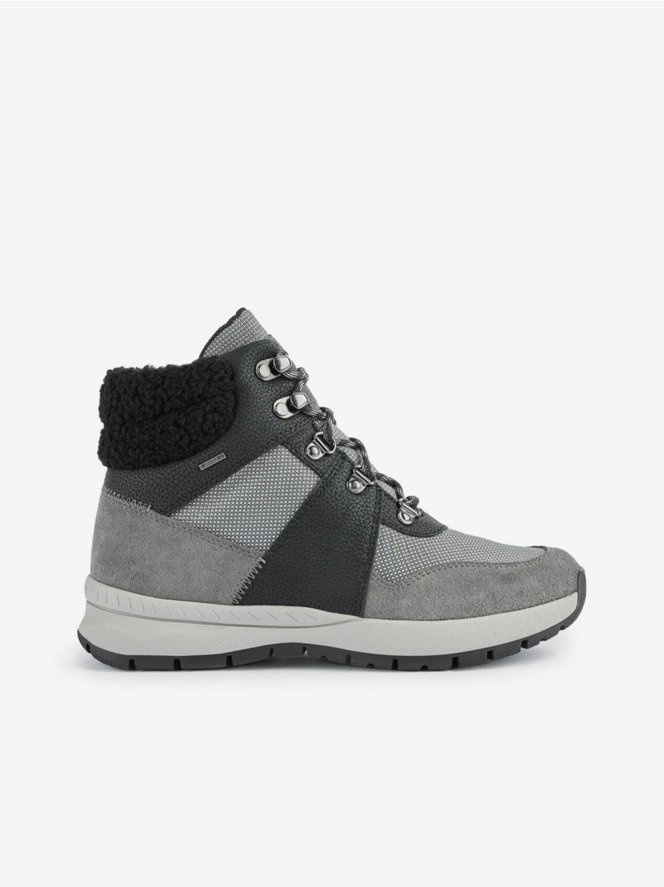 Grey Women's Ankle Boots with Suede Details Geox Braies - Women