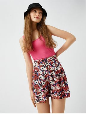 Koton Patterned Shorts High Waist