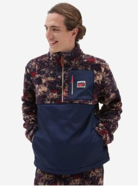 Red-blue men's patterned sweatshirt made of artificial fur VANS - Men