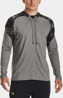 Under Armour Sweatshirt Rush FZ Print Hoodie-GRY - Men's