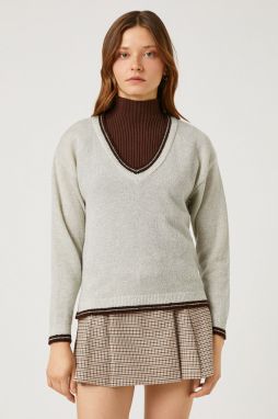 Koton dvojvrstvový vzhľad pletený sveter
