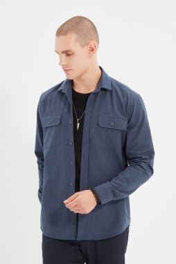 Trendyol Indigo Regular Fit Double Pocket Covered Shirt