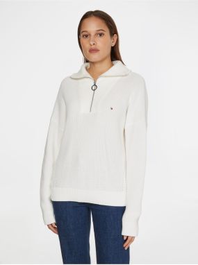 White Women's Sweater with Collar Tommy Hilfiger - Women