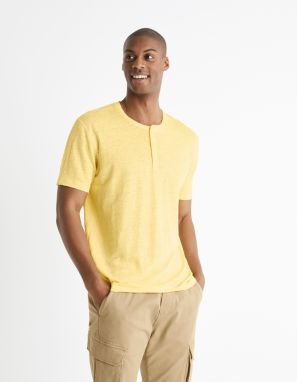 Celio Linen Short Sleeve T-Shirt - Men