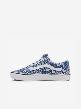 Blue Womens Patterned Sneakers VANS UA Comfy Cush Old Skool - Women