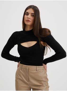 Black Ribbed Sweater/Top 2in1 JDY Sibba - Women