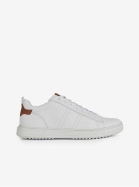 White Mens Leather Sneakers Geox Levico - Men