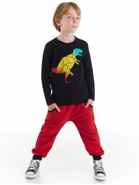 Mushi Geometric Dino Boys T-shirt Trousers Suit