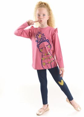 mshb&g Love Cat Girl Kids Tunic Leggings Set