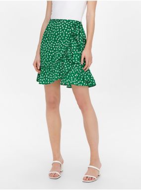 Green Floral Short Wrap Skirt ONLY Olivia - Women