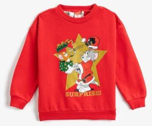 Koton Baby Boy Christmas Themed Tom And Jerry Licensed Printed Sweatshirt 3wmb10381tk