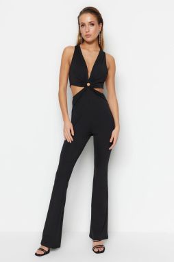 Trendyol Black Knitted Overalls With Window/Cut Out Detailed