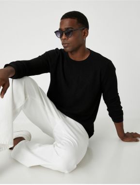 Koton Basic Textured Sweater Crew Neck