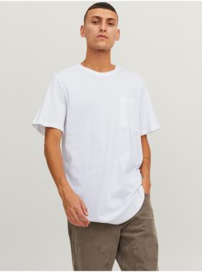 White Men's T-Shirt with Pocket Jack & Jones Noa - Men's