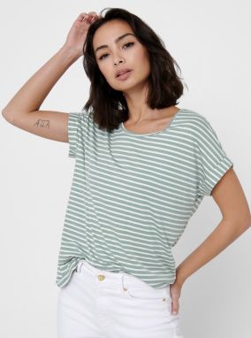 Light Green Striped T-Shirt ONLY Moster - Women