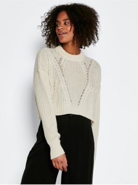 Cream ribbed cropped sweater Noisy May Celt - Women