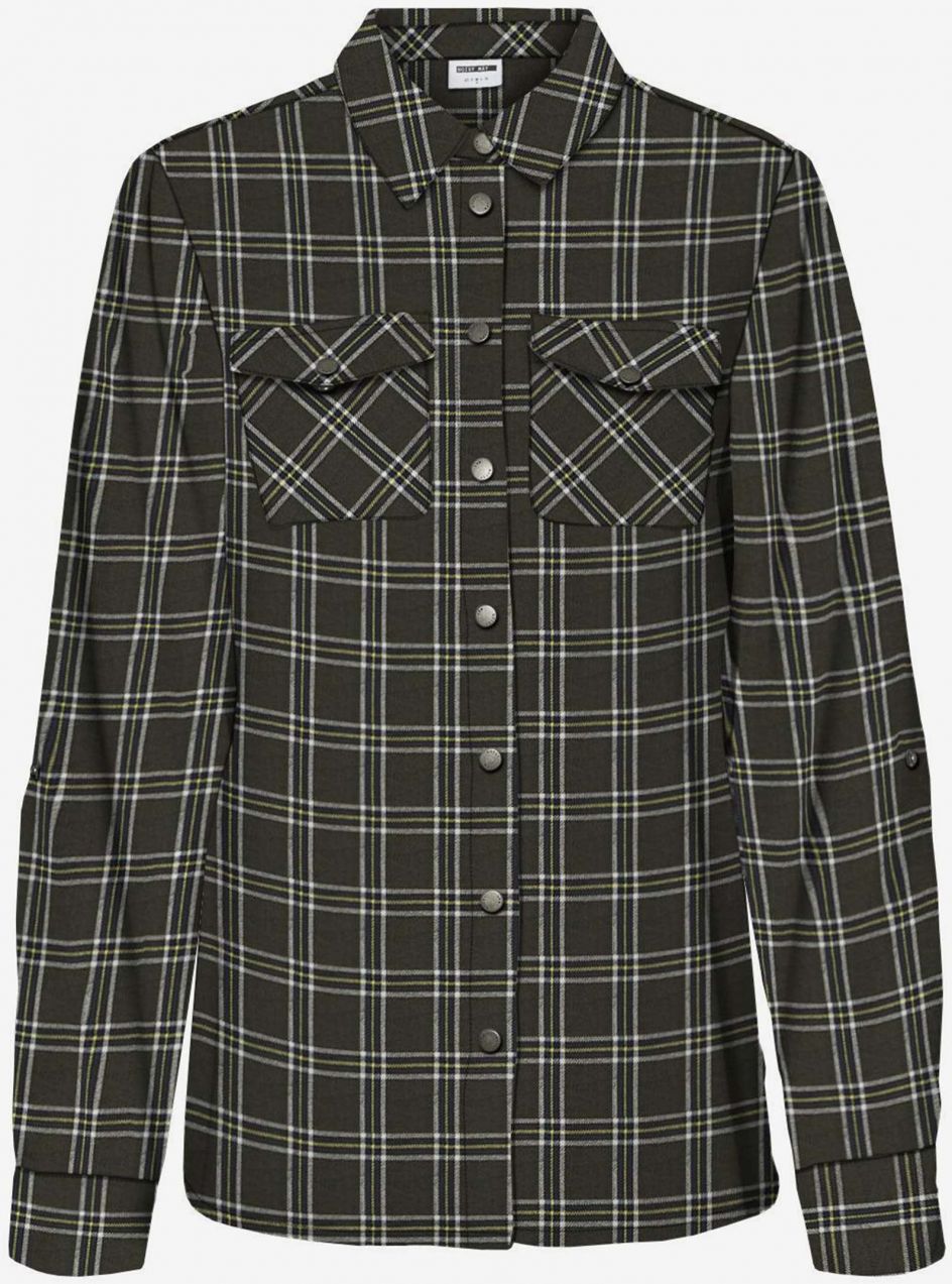 Khaki plaid shirt Noisy May Merik - Women