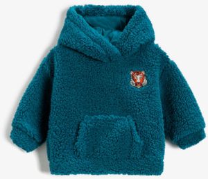 Koton Hooded Plush Kangaroo Pocket Sweatshirt