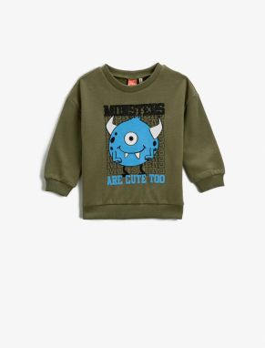 Koton Monster Printed Sweatshirt Long Sleeve Crew Neck