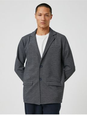 Koton Basic Jacket Wide Collar Button Detailed Pocket