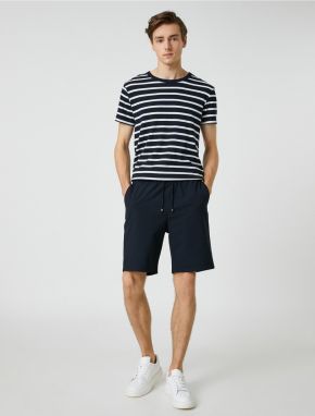 Koton Basic Woven Shorts with Lace-Up Waist with Pocket Detail.