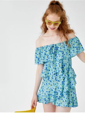 Koton Floral Off-Shoulder Jumpsuit