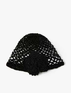 Koton Fishnet Knitted Cap with Flower Pattern - Melis Ağazat X