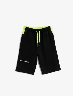 Koton Contrast Colored Shorts with Tie Waist