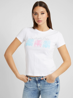 White Women's T-Shirt Guess Alissia - Women