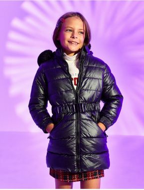 Koton Long Puffer Coat Faux Für Lined Zippered With Pocket