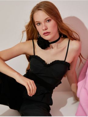 Koton Ruffle Detail Heart Shaped Strap Undershirt