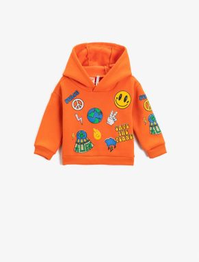 Koton Printed Oversize Hooded Sweatshirt