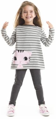 mshb&g Striped Kitten Girls Tunic Tights Set