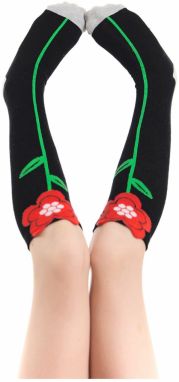 mshb&g Poppy Girls Kids' Floral Knee High Socks Black