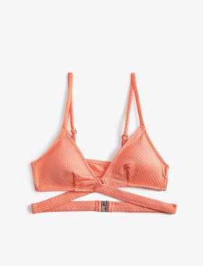 Koton Textured Bikini Top with Cross-Tie Detail