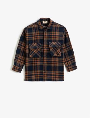 Koton Lumberjack Shirt Double Flap Pocket Long Sleeve